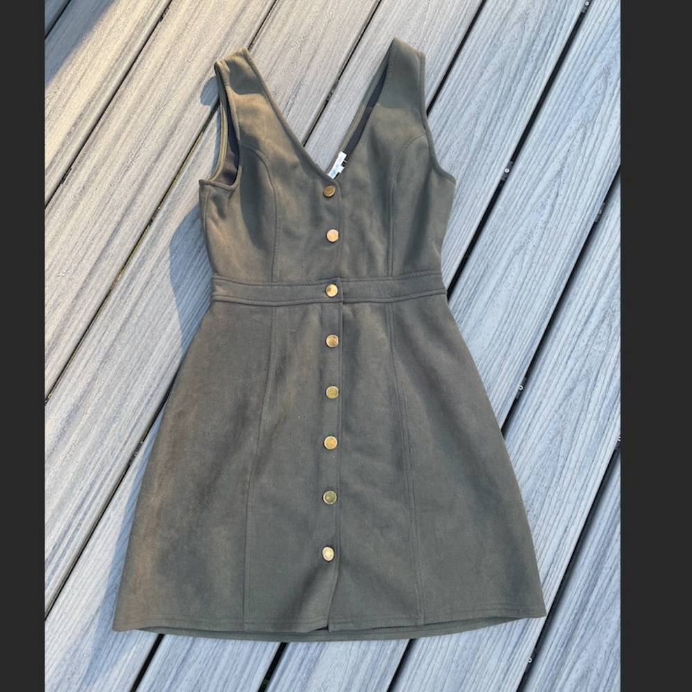 Charlotte Russe Green Button Up Dress